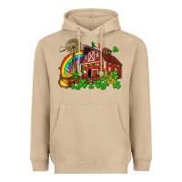 Mushroom St. Patrick's farm with gold Heavyweight Hoodie - OliviaCreatesArt
