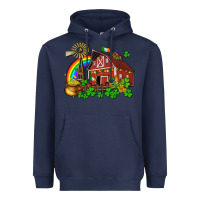 Navy St. Patrick's farm with gold Heavyweight Hoodie - OliviaCreatesArt