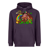 Plum St. Patrick's farm with gold Heavyweight Hoodie - OliviaCreatesArt