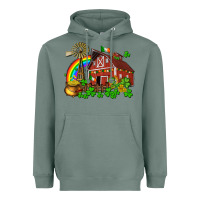 Sage St. Patrick's farm with gold Heavyweight Hoodie - OliviaCreatesArt