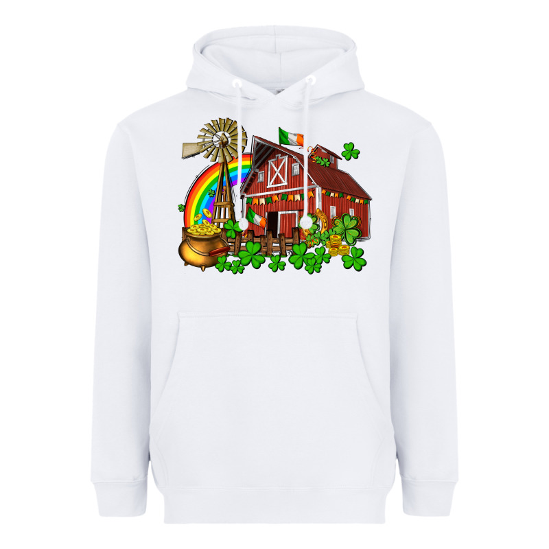 St. Patrick's Farm With Gold Heavyweight Hoodie by OliviaCreatesArt | Teevron