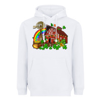 White St. Patrick's farm with gold Heavyweight Hoodie - OliviaCreatesArt