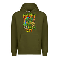 Army Green Happy St. Patrex Day Premium Hoodie - CowGirlArtShop