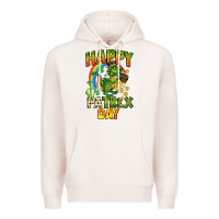 Pale Pink Happy St. Patrex Day Premium Hoodie - CowGirlArtShop