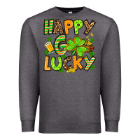 Charcoal Heather St. Patrick's Happy go lucky Premium Sweatshirt - OliviaCreatesArt