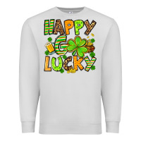 Dove Grey St. Patrick's Happy go lucky Premium Sweatshirt - OliviaCreatesArt