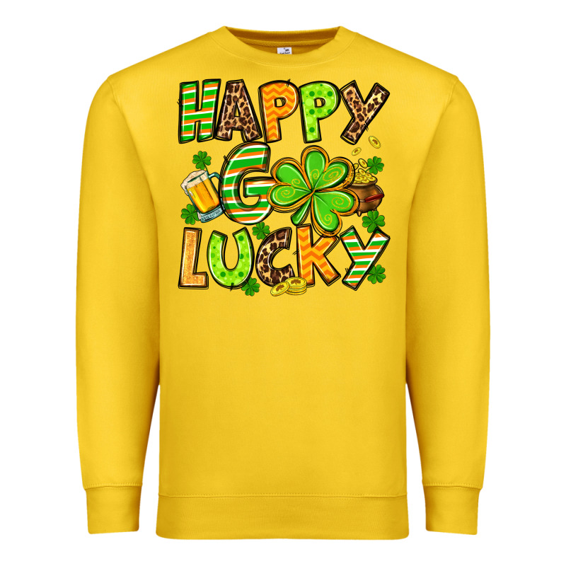 St. Patrick's Happy Go Lucky Premium Sweatshirt by OliviaCreatesArt | Teevron