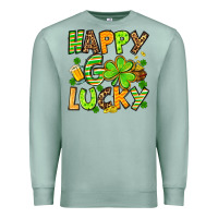 Seafoam St. Patrick's Happy go lucky Premium Sweatshirt - OliviaCreatesArt