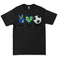 Black peace love soccer Premium Tee - BarkalooDesign