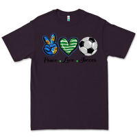 Plum peace love soccer Premium Tee - BarkalooDesign