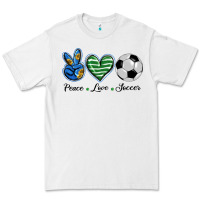 White peace love soccer Premium Tee - BarkalooDesign