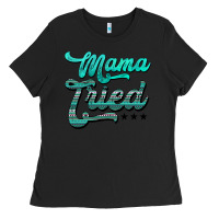 Black mama tried aztec turquoise Ladies Tee - AdoDesignShop