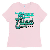 Bubblegum Pink mama tried aztec turquoise Ladies Tee - AdoDesignShop