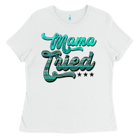 White mama tried aztec turquoise Ladies Tee - AdoDesignShop
