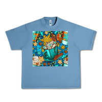 Pebble Blue winter coffee cups and snow with plaid seamless pattern bbs Urban Heavy Tee - BundleAndBundleShop