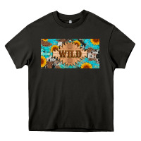 Asphalt western wild and sunflower leopard turquoise cowhide licanse plate Heavy Core Tee - Artiststas