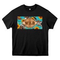 Black western wild and sunflower leopard turquoise cowhide licanse plate Heavy Core Tee - Artiststas