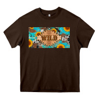 Chocolate Brown western wild and sunflower leopard turquoise cowhide licanse plate Heavy Core Tee - Artiststas