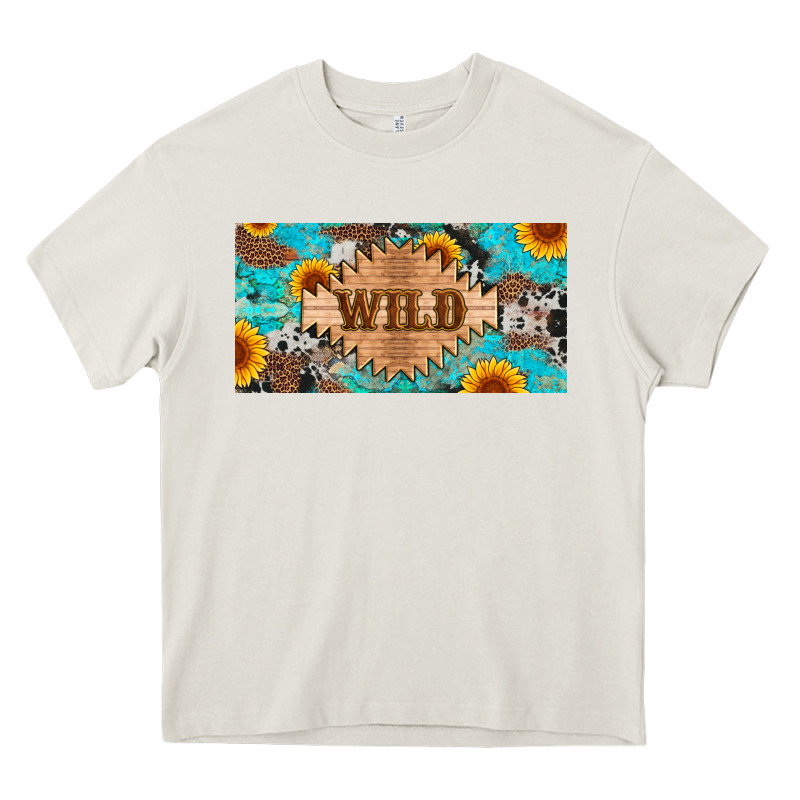 Western Wild And Sunflower Leopard Turquoise Cowhide Licanse Plate Heavy Core Tee by Artiststas | Teevron