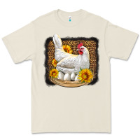 Bone perched chicken with sunflowers leopard background Premium Tee - LillyAllenDesigns