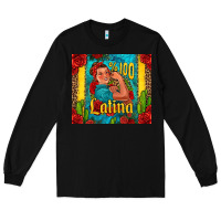 Black hundred percent latina strong woman Long Sleeve Tee - Jasminsmagicworld