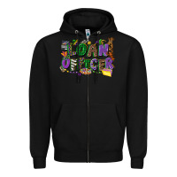 Black loan officer mardi gras cowgirl Zipper Hoodie - CowGirlArtShop