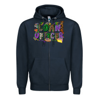 Navy loan officer mardi gras cowgirl Zipper Hoodie - CowGirlArtShop