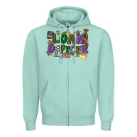 Seafoam loan officer mardi gras cowgirl Zipper Hoodie - CowGirlArtShop