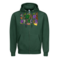 Sports Green loan officer mardi gras cowgirl Zipper Hoodie - CowGirlArtShop