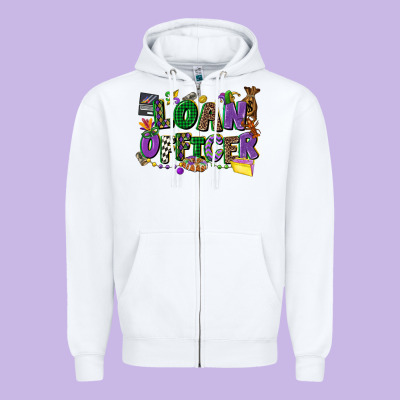 Loan Officer Mardi Gras Cowgirl Zipper Hoodie Designed By Cowgirlartshop