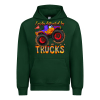 Forest Green Easily Distracted By Trucks Urban Hoodie - CowhideDigitalArt
