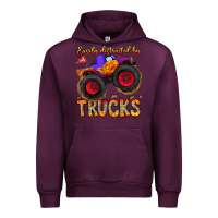 Mauve Wine Easily Distracted By Trucks Urban Hoodie - CowhideDigitalArt