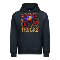 Navy Easily Distracted By Trucks Urban Hoodie - CowhideDigitalArt