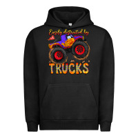 Pigment Black Easily Distracted By Trucks Urban Hoodie - CowhideDigitalArt