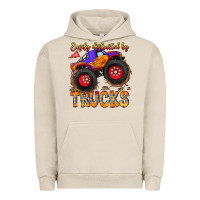 Pigment French Oak Easily Distracted By Trucks Urban Hoodie - CowhideDigitalArt