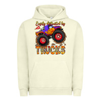 Pigment Pistachio Easily Distracted By Trucks Urban Hoodie - CowhideDigitalArt
