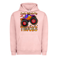 Pigment Salmon Easily Distracted By Trucks Urban Hoodie - CowhideDigitalArt