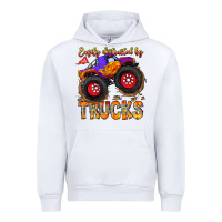 White Easily Distracted By Trucks Urban Hoodie - CowhideDigitalArt