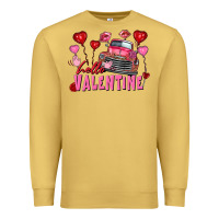 Antique Gold Hello Valentine Valentine's Day truck Premium Sweatshirt - FaDigitalArtStudio
