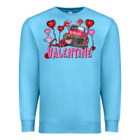Ocean Blue Hello Valentine Valentine's Day truck Premium Sweatshirt - FaDigitalArtStudio