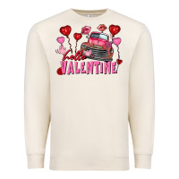 Sandshell Hello Valentine Valentine's Day truck Premium Sweatshirt - FaDigitalArtStudio