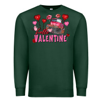 Sports Green Hello Valentine Valentine's Day truck Premium Sweatshirt - FaDigitalArtStudio