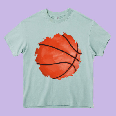 Basketball Patch Heavy Core Tee Designed By Adodesignshop