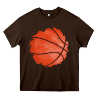 Chocolate Brown basketball patch Heavy Core Tee - AdoDesignShop