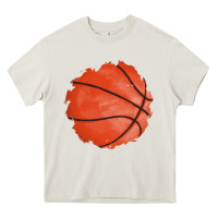 Cream basketball patch Heavy Core Tee - AdoDesignShop