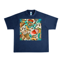 Navy western indian coffee cups with aztec seamless pattern bbs Urban Heavy Tee - BundleAndBundleShop