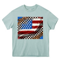 Arona American flag and race flag Heavy Core Tee - AdoDesignShop