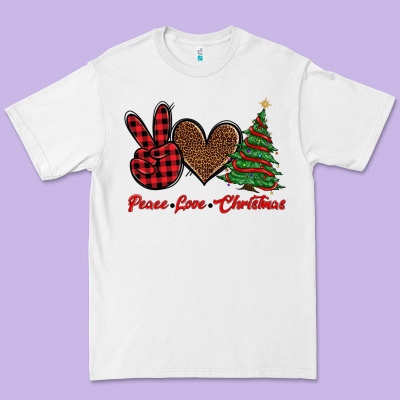 Peace Love Christmas Premium Tee Designed By Barkaloodesign