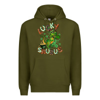 Army Green Lucky Saurus Premium Hoodie - CowGirlArtShop