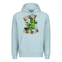 Blue Mist Lucky Saurus Premium Hoodie - CowGirlArtShop